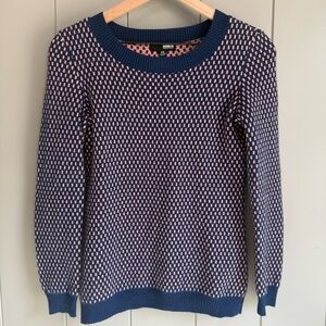 Nordstrom Brooklyn Industries Crewneck Sweater Women Cashmere Blend Navy Pink XS